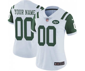 Women's Nike New York Jets Road White Customized Vapor Untouchable Limited NFL Jersey