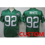 Custom Philadelphia Eagles  Light Green Throwback 99TH Jersey
