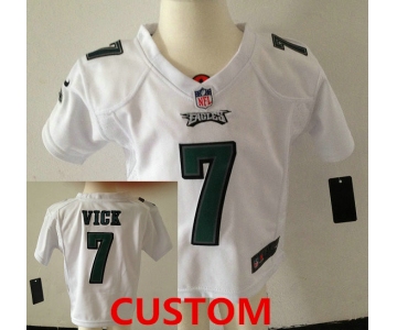Custom Toddler Philadelphia Eagles White Stitched Nike Jersey
