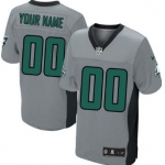 Men's Nike Philadelphia Eagles Customized Gray Shadow Elite Jersey