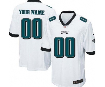 Men's Nike Philadelphia Eagles Customized White Game Jersey