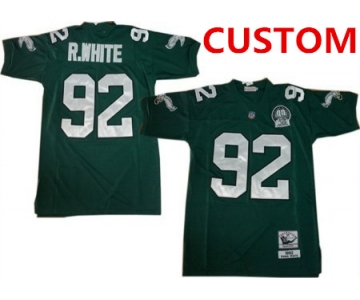 Men's Philadelphia Eagles Custom Dark Green Throwback 99TH Jersey