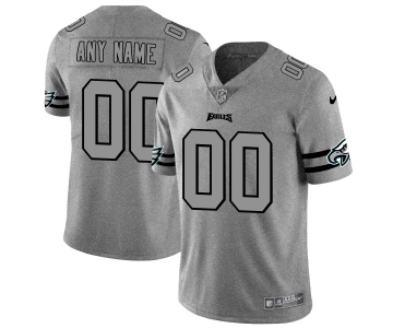 Nike Eagles Customized 2019 Gray Gridiron Gray Vapor Untouchable Limited Jersey
