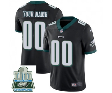 Nike Limited Men's Alternate Black Super Bowl LII Champions Jersey - Customized NFL Philadelphia Eagles Vapor Untouchable