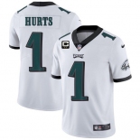 Men's Womens Youth Kids Philadelphia Eagles #1 Jalen Hurts White C Patch Vapor Untouchable Limited Stitched NFL Jersey