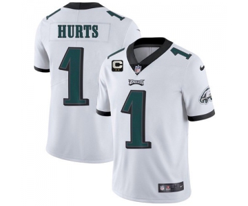 Men's Womens Youth Kids Philadelphia Eagles #1 Jalen Hurts White C Patch Vapor Untouchable Limited Stitched NFL Jersey