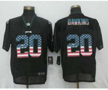 Men's Philadelphia Eagles #20 Brian Dawkins Black USA Flag Fashion Stitched NFL Nike Elite Jersey