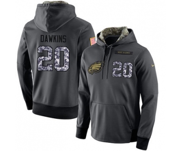 NFL Men's Nike Philadelphia Eagles #20 Brian Dawkins Stitched Black Anthracite Salute to Service Player Performance Hoodie