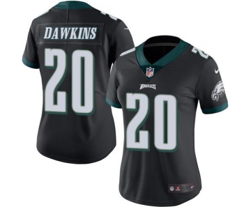 Nike Eagles #20 Brian Dawkins Black Women's Stitched NFL Limited Rush Jersey