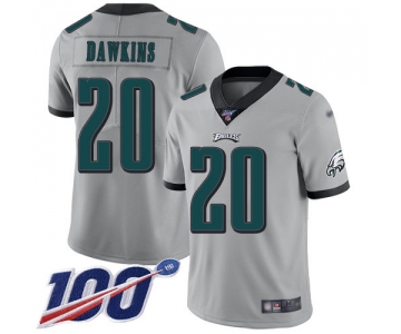 Nike Eagles #20 Brian Dawkins Silver Men's Stitched NFL Limited Inverted Legend 100th Season Jersey