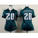 Nike Philadelphia Eagles #20 Brian Dawkins Dark Green Game Womens Jersey