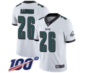 Nike Eagles #26 Miles Sanders White Men's Stitched NFL 100th Season Vapor Limited Jersey