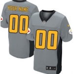 Custom Toddler Nike Pittsburgh Steelers Customized Gray Shadow Jersey