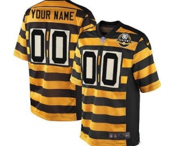 Kids' Nike Pittsburgh Steelers Customized Yellow With Black Throwback 80TH Jersey