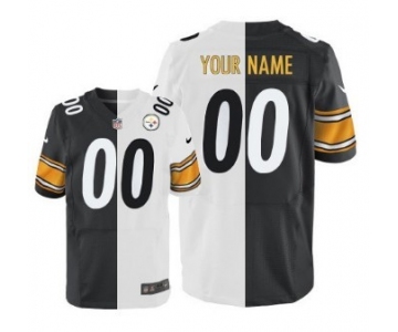 Men's Nike Pittsburgh Steelers Customized Black/White Two Tone Elite Jersey