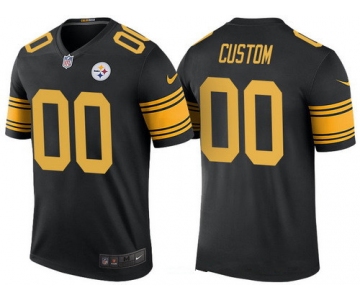 Men's Pittsburgh Steelers Black Custom Color Rush Legend NFL Nike Limited Jersey