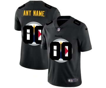 Pittsburgh Steelers Custom Men's Nike Team Logo Dual Overlap Limited NFL Jersey Black