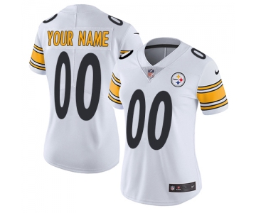 Women's Nike Pittsburgh Steelers Road White Customized Vapor Untouchable Limited NFL Jersey