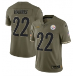 Men's Pittsburgh Steelers #22 Najee Harris 2022 Olive Salute To Service Limited Stitched Jersey