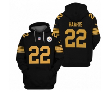 Men's Pittsburgh Steelers #22 Najee Harris Black 2021 Pullover Hoodie