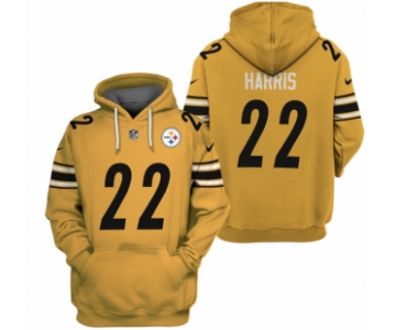 Men's Yellow Pittsburgh Steelers #22 Najee Harris 2021 Pullover Hoodie