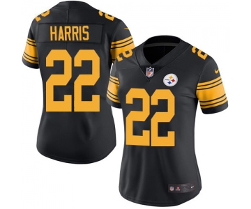 Women's Nike Steelers #22 Najee Harris Black Women's Stitched NFL Limited Rush Jersey