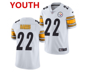 Youth pittsburgh steelers #22 najee harris white 2021 limited football jersey