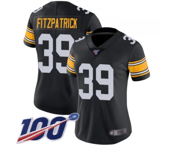 Steelers #39 Minkah Fitzpatrick Black Alternate Women's Stitched Football 100th Season Vapor Limited Jersey