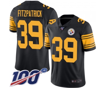 Steelers #39 Minkah Fitzpatrick Black Men's Stitched Football Limited Rush 100th Season Jersey