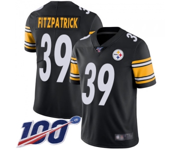 Steelers #39 Minkah Fitzpatrick Black Team Color Men's Stitched Football 100th Season Vapor Limited Jersey