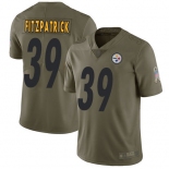 Steelers #39 Minkah Fitzpatrick Olive Men's Stitched Football Limited 2017 Salute To Service Jersey