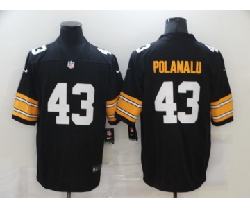Men's Pittsburgh Steelers #43 Troy Polamalu Black 2017 Vapor Untouchable Stitched NFL Nike Throwback Limited Jersey