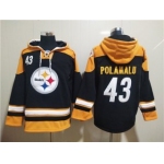 Men's Pittsburgh Steelers #43 Troy Polamalu Black Ageless Must-Have Lace-Up Pullover Hoodie
