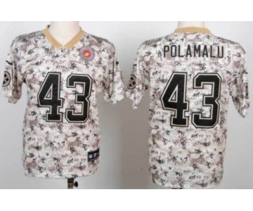 Nike Pittsburgh Steelers #43 Troy Polamalu 2013 USMC Camo Elite Jersey