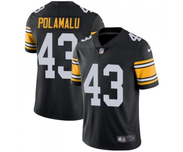 Nike Pittsburgh Steelers #43 Troy Polamalu Black Alternate Men's Stitched NFL Vapor Untouchable Limited Jersey