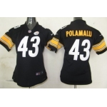 Nike Pittsburgh Steelers #43 Troy Polamalu Black Game Womens Jersey