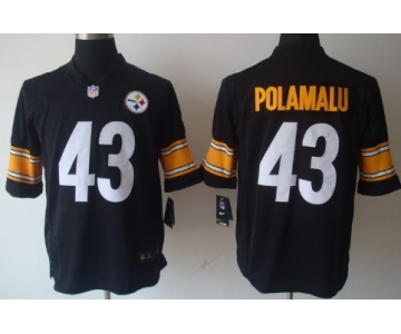 Nike Pittsburgh Steelers #43 Troy Polamalu Black Limited Jersey