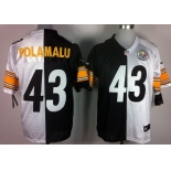 Nike Pittsburgh Steelers #43 Troy Polamalu Black/White Two Tone Elite Jersey