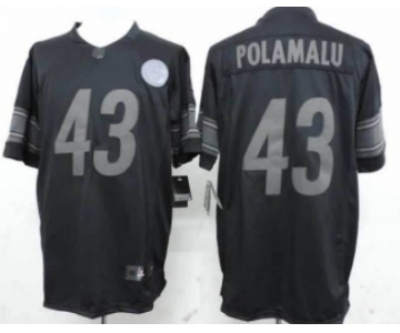 Nike Pittsburgh Steelers #43 Troy Polamalu Drenched Limited Black Jersey
