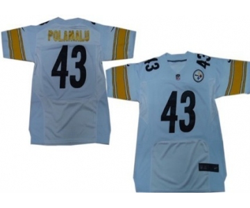 Nike Pittsburgh Steelers #43 Troy Polamalu White Elite Jersey