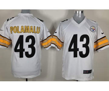 Nike Pittsburgh Steelers #43 Troy Polamalu White Game Jersey
