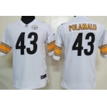 Nike Pittsburgh Steelers #43 Troy Polamalu White Game Kids Jersey