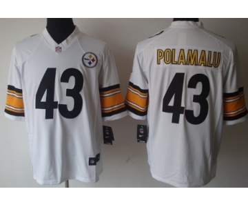 Nike Pittsburgh Steelers #43 Troy Polamalu White Limited Jersey