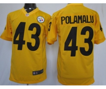 Nike Pittsburgh Steelers #43 Troy Polamalu Yellow Game Jersey