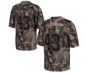 Nike Steelers #43 Troy Polamalu Camo Men's Stitched NFL Realtree Elite Jersey