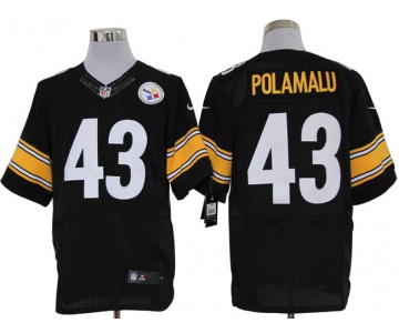 Size 60 4XL-Troy Polamalu Pittsburgh Steelers #43 Black Stitched Nike Elite NFL Jerseys