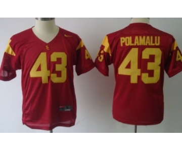 USC Trojans #43 Troy Polamalu Red Kids Jersey
