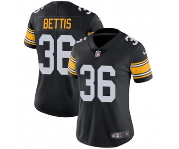 Nike Pittsburgh Steelers #36 Jerome Bettis Black Alternate Women's Stitched NFL Vapor Untouchable Limited Jersey