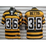 Nike Pittsburgh Steelers #36 Jerome Bettis Yellow With Black Throwback 80TH Jersey