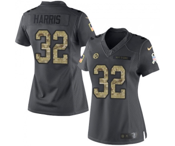 Women's Pittsburgh Steelers #32 Franco Harris Black Anthracite 2016 Salute To Service Stitched NFL Nike Limited Jersey